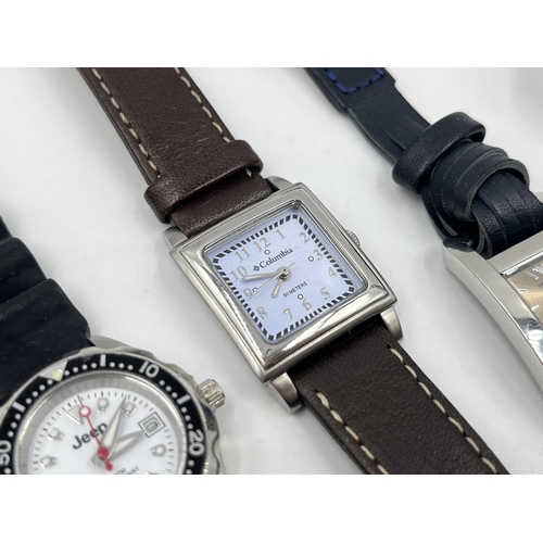 1283 - Five quartz lady's wristwatches to include two Emporio Armani etc.