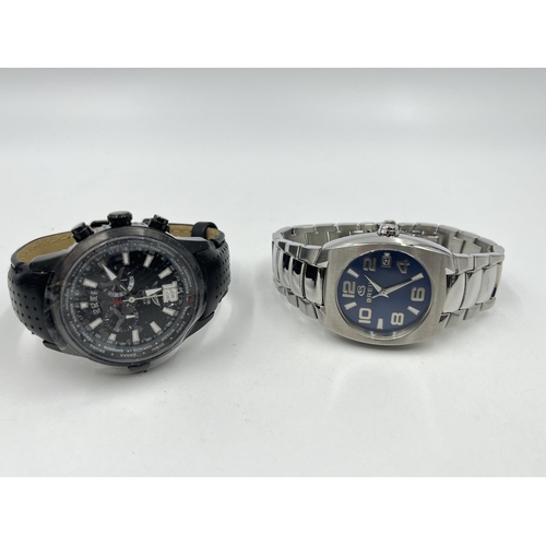 1286 - Two boxed quartz men's wristwatches, one Breil one Aviator