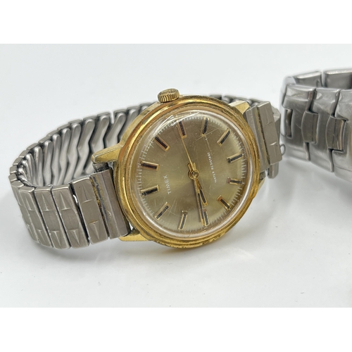 1290 - Seven wristwatches and movements to include Montine automatic, Timex mechanical, 10ct gold filled Or... 