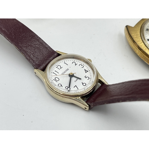 1290 - Seven wristwatches and movements to include Montine automatic, Timex mechanical, 10ct gold filled Or... 