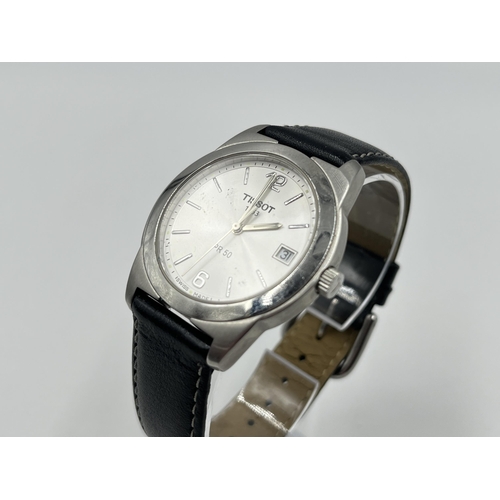 1291 - A Tissot PR 50 quartz 36mm men's wristwatch with Tissot leather strap and buckle and sapphire crysta... 