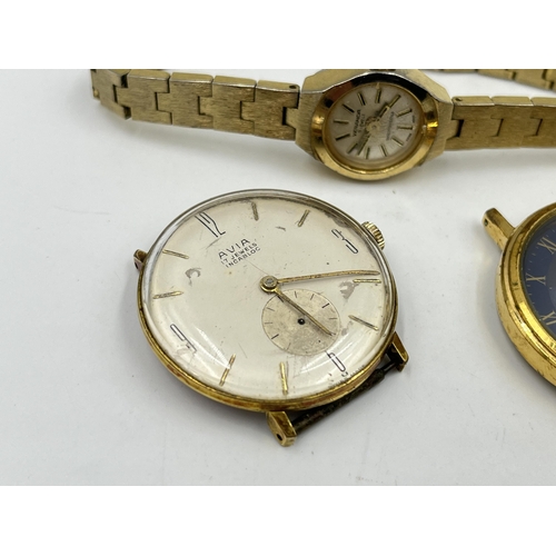 1292 - Four lady's and gent's wristwatches to include vintage Avia mechanical, Pulsar quartz etc.