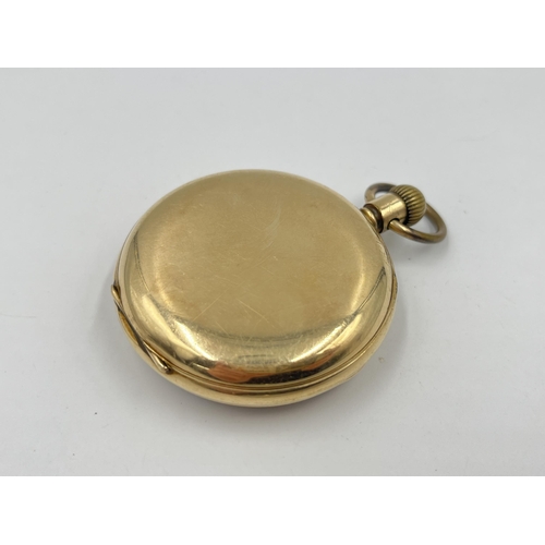 1293 - An early 20th century Waltham Traveler 14ct gold filled open face hand wind pocket watch - ref. 1140... 