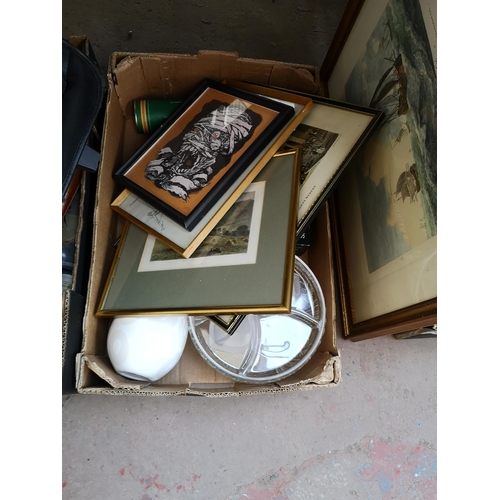 966B - Six boxes containing vintage board games, Noritake ceramics, soft toys, glassware etc.