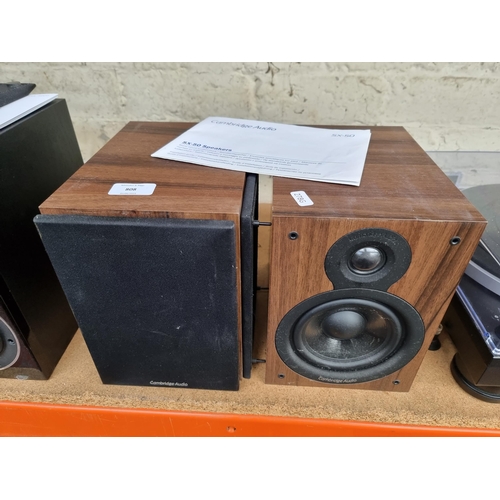 808 - A pair of Cambridge Audio CX-50 bookshelf hi-fi speakers with instruction manual