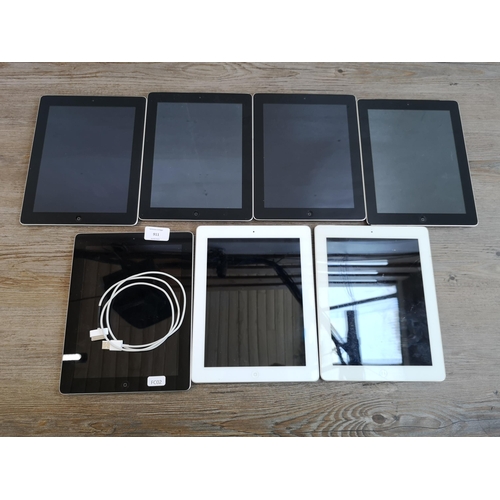 911 - Seven Apple iPad tablets, four A1395 and three A1396