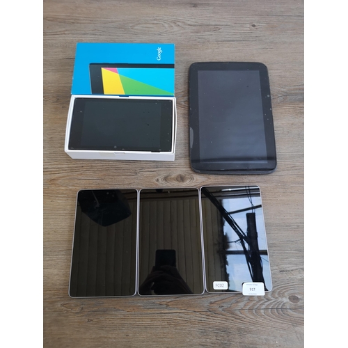 917 - Five Nexus tablets, four Asus and one Samsung