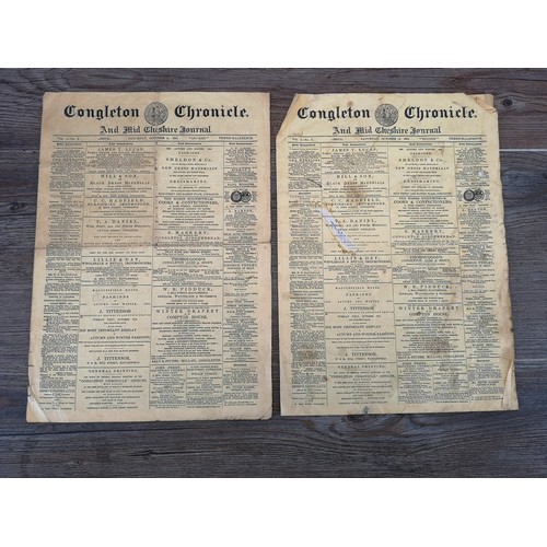 1478 - A late 19th century Congleton Chronicle and Mid Cheshire Journal Vol. I - No. I newspaper from Satur... 