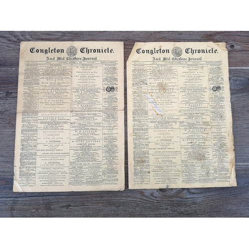 1478 - A late 19th century Congleton Chronicle and Mid Cheshire Journal Vol. I - No. I newspaper from Satur... 