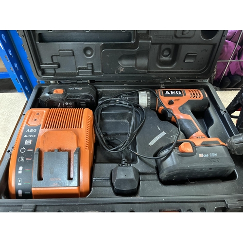 738 - A collection of tools to include Black & Decker 240v sander, Numax battery charger, Black & Decker c... 