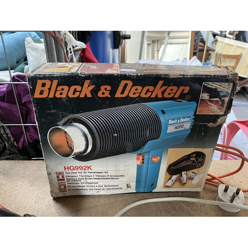 738 - A collection of tools to include Black & Decker 240v sander, Numax battery charger, Black & Decker c... 