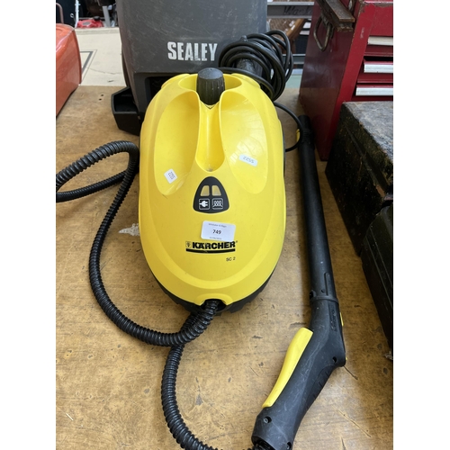 749 - Two 240v pressure washers, one Sealey and one Kärcher SC2