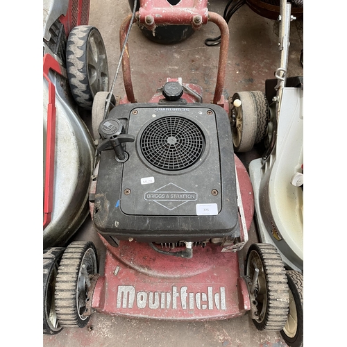 775 - A Mountfield petrol lawn mower with Briggs & Stratton petrol engine