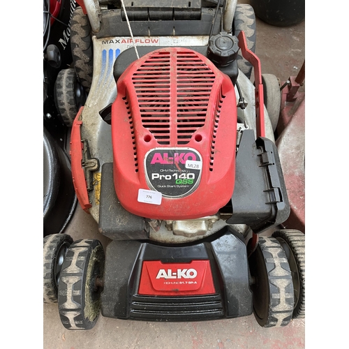 776 - An Al-Ko Pro 140QSS petrol lawn mower with grass collector