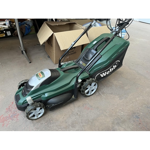 780 - A Webb 240v lawn mower with grass collector