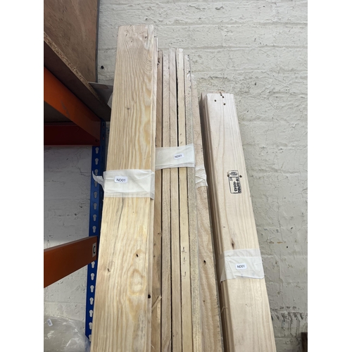 785 - A large collection of wooden slats - approx. 220cm long