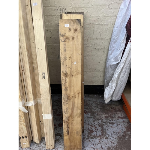 785A - Six wooden joists - approx. 134cm long x 19.5cm wide