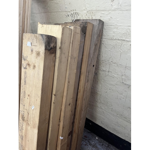 785A - Six wooden joists - approx. 134cm long x 19.5cm wide