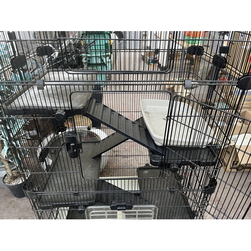 788 - A Little Friends Chatsworth small animal cage on plastic castors - approx. 152cm high x 53cm wide x ... 