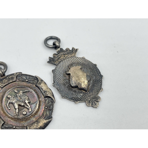 1316 - Three hallmarked sterling silver medallions/fobs - approx. gross weight 25.5 grams