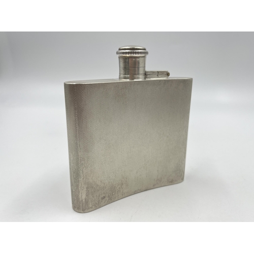 1318 - An A Wilcox hallmarked Birmingham silver hip flask, dated 1940 - approx. gross weight 117 grams and ... 