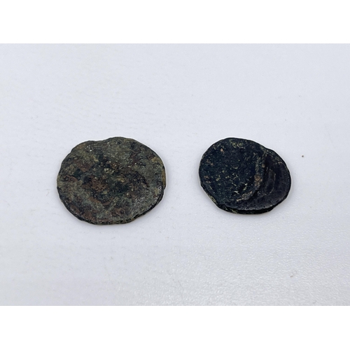 1436 - Two Roman coins, one believed c.350AD Follis Decentius and one believed c.268AD Claudius II