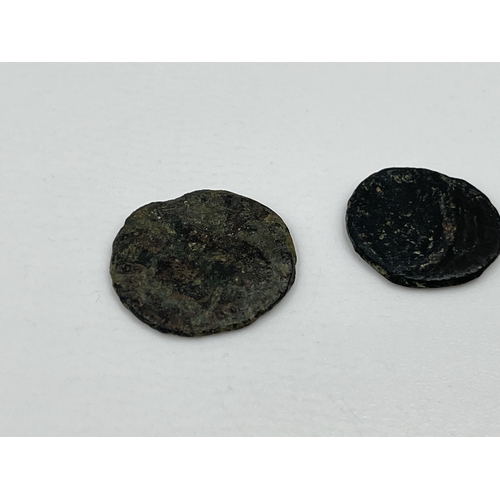 1436 - Two Roman coins, one believed c.350AD Follis Decentius and one believed c.268AD Claudius II