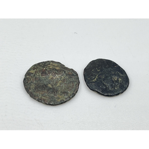 1436 - Two Roman coins, one believed c.350AD Follis Decentius and one believed c.268AD Claudius II