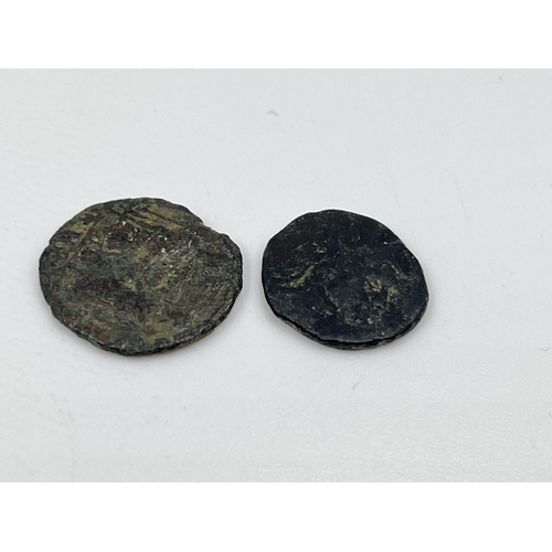 1436 - Two Roman coins, one believed c.350AD Follis Decentius and one believed c.268AD Claudius II