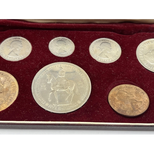 1439 - A collection of British coins together with a boxed attendance medal