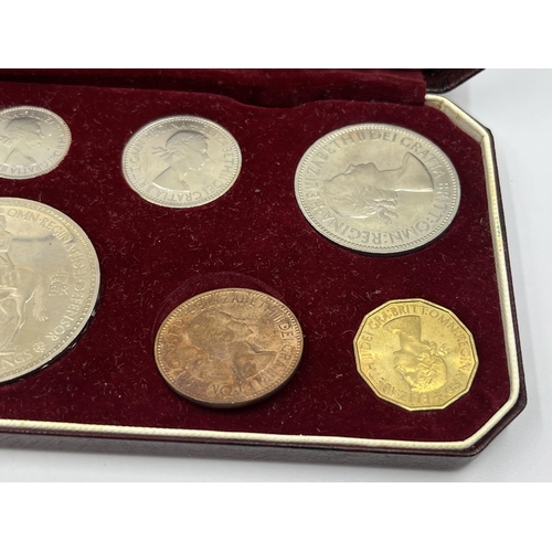 1439 - A collection of British coins together with a boxed attendance medal