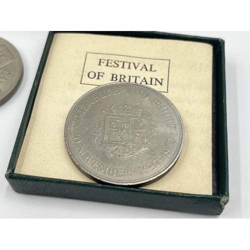 1439 - A collection of British coins together with a boxed attendance medal