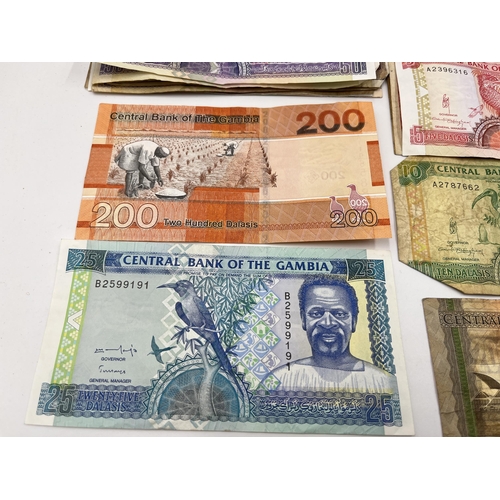 1445 - A collection of Central Bank of Gambia banknotes