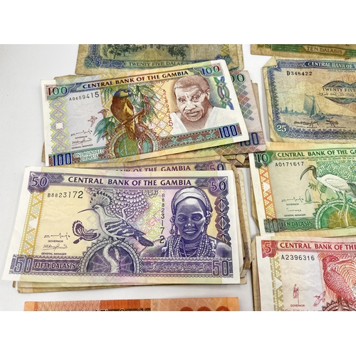 1445 - A collection of Central Bank of Gambia banknotes