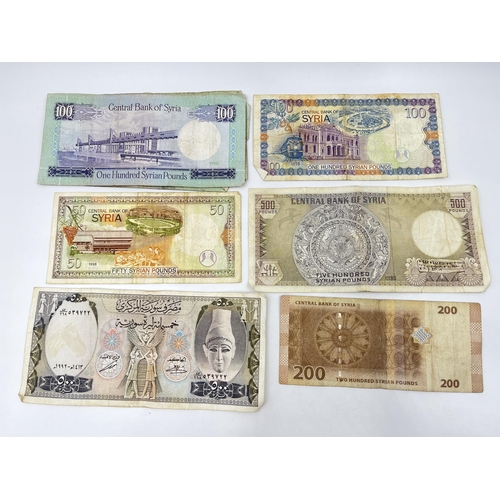 1447 - A collection of Central Bank of Syria banknotes