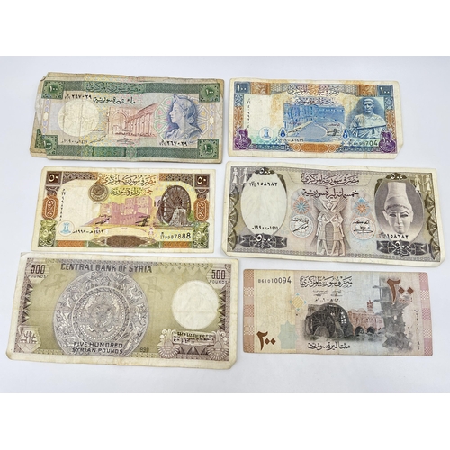 1447 - A collection of Central Bank of Syria banknotes