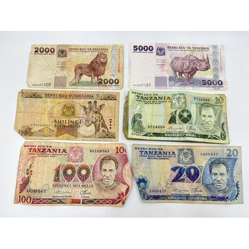 1448 - A collection of Central Bank of Tanzania banknotes