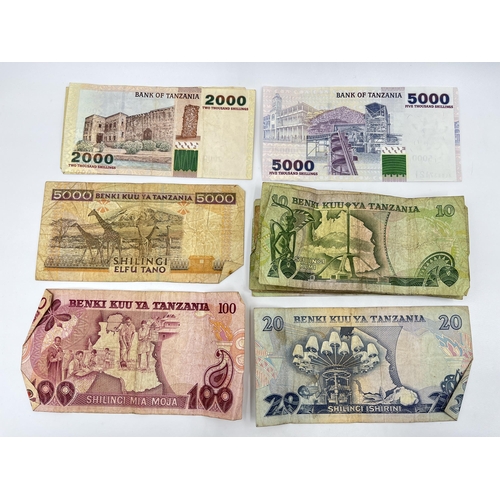 1448 - A collection of Central Bank of Tanzania banknotes