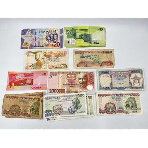 1449 - A collection of Bank of Ghana banknotes