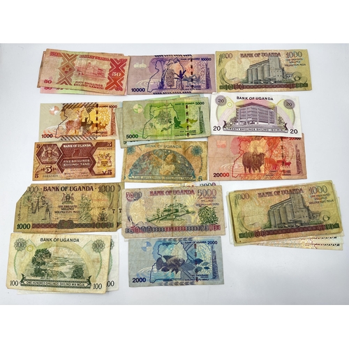 1450 - A collection of Bank of Uganda banknotes