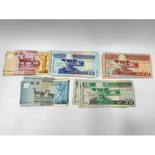 1452 - A collection of Bank of Namibia banknotes