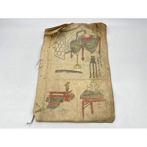 1464C - An antique Chinese furniture sketch - approx. 30cm high x 20cm wide