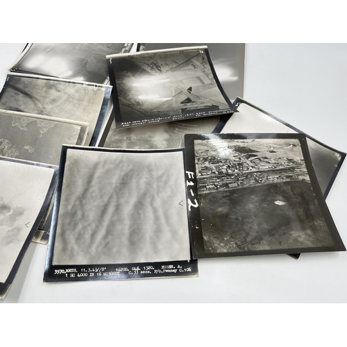 1467 - A collection of WWII Air Ministry birds eye view photographs - each approx. 14cm x 15cm