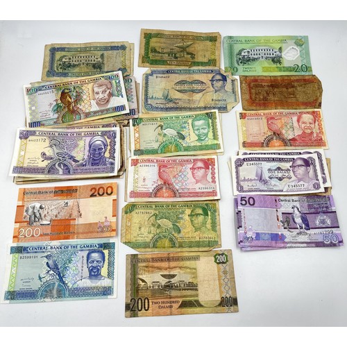 1445 - A collection of Central Bank of Gambia banknotes