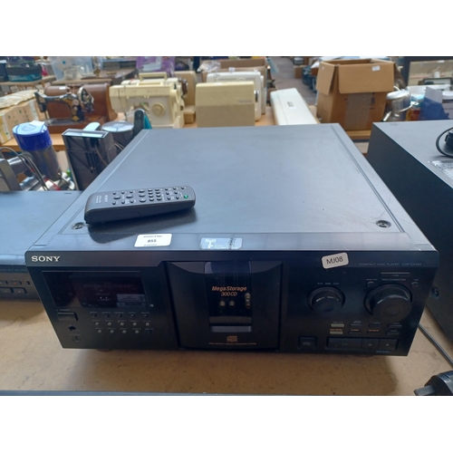 855 - A Sony CDP-CX355 300 CD mega storage CD player with contents