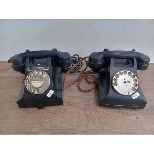 888 - Two vintage GPO rotary dial landline telephones, one marked call exchange