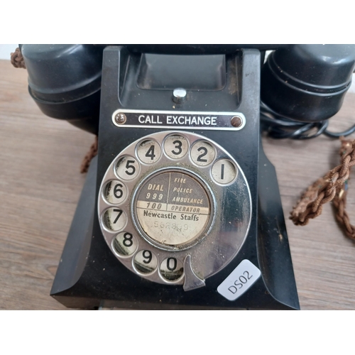 888 - Two vintage GPO rotary dial landline telephones, one marked call exchange