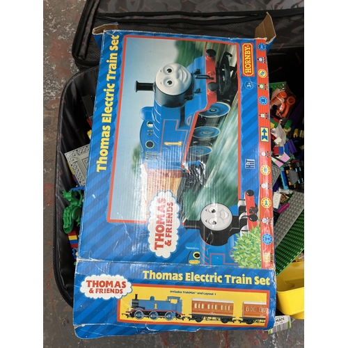 979 - A suitcase containing a large quantity of Lego, vintage boxed Hornby The world of Thomas The Tank En... 