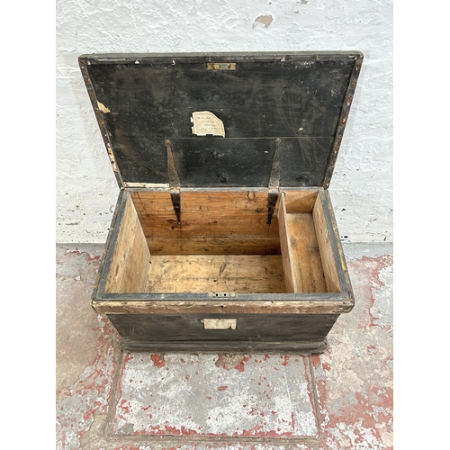 130 - A Victorian ebonised pine blanket box