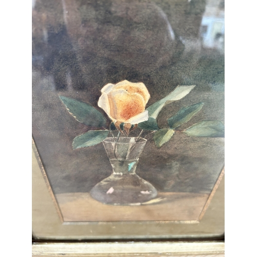 281 - An early 20th century framed still life floral watercolour - approx. 36cm high x 30cm wide